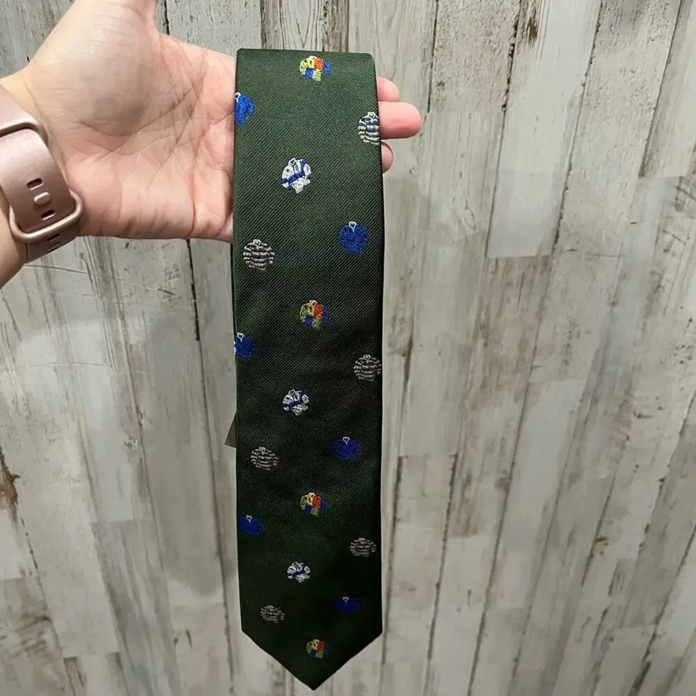 NWT JCrew Ludlow English 100% Silk Tie In Rugby Pattern